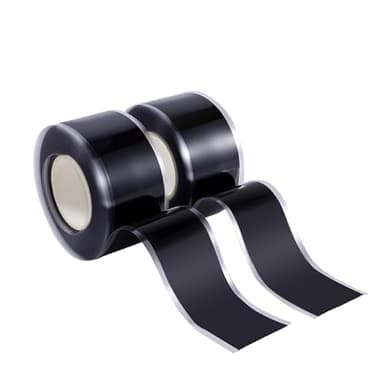 Self Fusing Silicone Tape 2 Rolls 1 in x 10' Black Waterproof Rescue Tape Rubber Leak Silicone Self-amalgamating Tape for Plumbing, Sealing Pipes, Hose Repair, Outdoor Coax and Tool Fixation