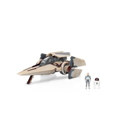 Star Wars Micro Galaxy Squadron V-Wing Starfighter (Armada Edition) - 3-Inch Vehicle with Radiator Wings Plus Two 1-Inch Micro Figure Accessories