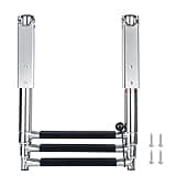 XinKunmarine 3 Step Boat Ladder,304 Stainless Steel Folding Dive Ladder,Telescoping Dock Ladder for Marine Boat,Pontoon Boat,Yacht