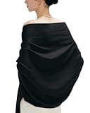 MaaMgic Womens Large Soft Pashmina Shawls Wraps Winter Light Scarf ( Black , One Size )