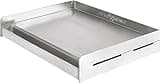 LITTLE GRIDDLE Sizzle-Q SQ180 100% Stainless Steel Universal Griddle with Even Heating Cross Bracing for Charcoal/Gas Grills, Camping, Tailgating, and Parties (18"x13"x3")