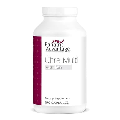 Bariatric Advantage Ultra Multivitamin with Iron - Ultra Multi with Iron - Capsule Format Multivitamin - Provides Full Complex of B Vitamins - with Vitamin C, Chromium & More - 270 Capsules