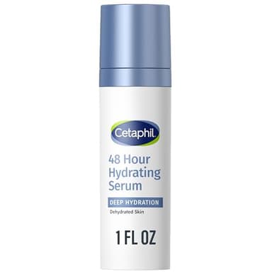 Cetaphil Deep Hydration Fragrance Free 48 Hour Activation Serum, 1 Fl oz, 48Hr Dry Skin Face Moisturizer for Sensitive Skin, With Hyaluronic Acid, Vitamin E & B5, Dermatologist Recommended