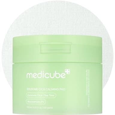 medicube Toner Pads Exosome CICA Tea Tree Calming Toner Pad for Sensitive Skin | Centella Asiatica for Redness, Breakouts | Low-irritating & Hydrating Care | Korean Skincare, 100 Pads (1 Pack)
