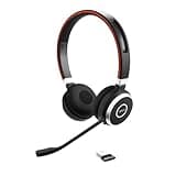 Jabra Evolve 65 SE Link380a MS Stereo- Bluetooth Headset with Noise-Cancelling Microphone, Long-Lasting Battery and Dual Connectivity - Works with All Other Platforms - Black