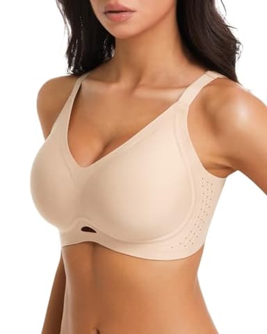 Aubrasen Wireless Jelly Bras for Women Seamless Push Up Bra No Underwire Comfortable T Shirt Bras for Women Breathable Soft Bralette for Everyday Wear Yoga Sleeping Supportive Lift for Work Travel