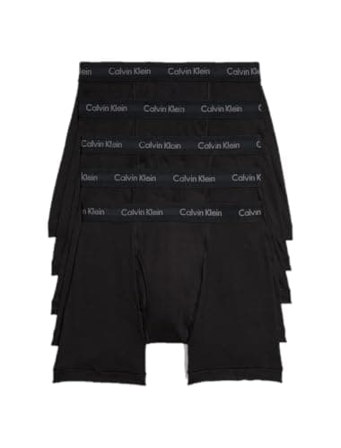 Calvin Klein Men's Cotton Classics 5-pack Boxer Brief, 5 Black, Medium