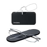 ThinOptics Bundle - Reading Glasses and Armless On-Nose Readers with Cases - Ultra Thin, Durable, Lightweight - Clear 1.5x