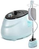 BEAMNOVA Steamer for Clothes Standing Garment Steamer Clothing Steam Iron with Ironing Board Wrinkle Remover 1.8L(61oz) Water Container, 10 Settings For Home and Commercial Use, Blue