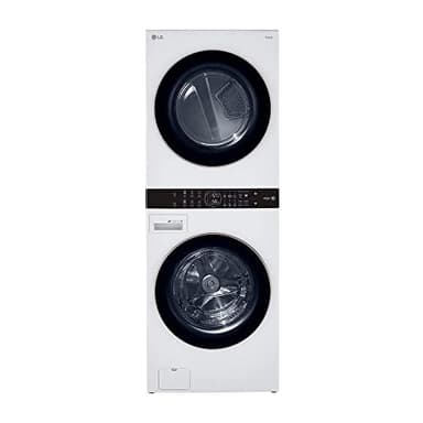 LG WashTower Stacked Smart Laundry Center 4.5 Cu.Ft. Front Load Washer & 7.4 Cu.Ft. Electric Dryer in White WKE100HWA