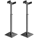 ELIVED Universal Speaker Stands Pair Height Adjustable Max 43.3", Surround Sound Speaker Stands for Bookshelf Speaker Satellite Rear Speakers Up to 11 lbs, Spring-Loaded Plate Extends to 10", YD5028