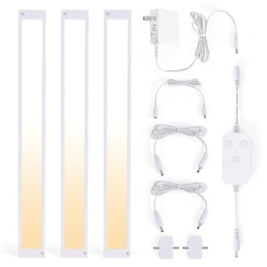 BLESSINGLUX 3pack 12inch Dimmable LED Under Cabinet Light Kit, 2700K to 6000K Smart LED Under Counter Lighting Fixture, Compatible with Alexa, Google Assistant, for Kitchen, Pantry, Shelf (White)