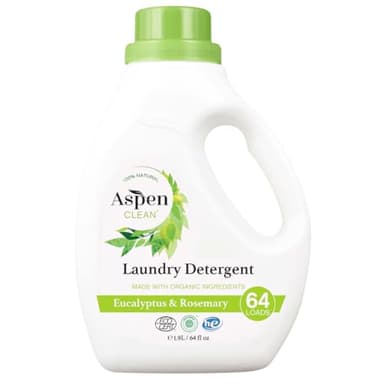 Natural Laundry Detergent Eucalyptus & Rosemary - 100% Natural, Organic, HE Liquid Laundry Detergent - Vegan, Cruelty-Free, Biodegradable - Safe for Babies, Pets & Kids - EWG Certified