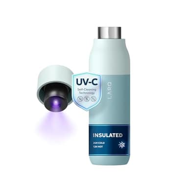 LARQ Bottle PureVis 17 oz - Self-Cleaning and Insulated Stainless Steel Water Bottle with UV Water Purifier and Award-winning Design | Reusable & Travel Friendly, Seaside Mint