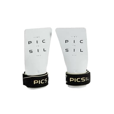 PICSIL Condor Grips, No Hole Leather Hand Grips, Increased Protection and Comfort, Hand grips for Gymnastic, Cross Training, Pull ups, Weightlifting, Prevents Blisters and Tears, (G+, White)