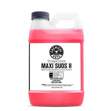 Chemical Guys Maxi Suds II Foaming Car Wash Soap – High Foam Car Wash Soap, Cherry Scent Shampoo and Gloss Booster for Foam Cannons, Guns or Buckets – Gentle, Safe for Trucks, SUVs, and RVs, 64 oz