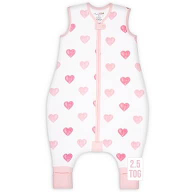 Mama Cheetah Toddler Sleep Sack with Feet 2T, 2.5 TOG Organic Cotton Baby Sleeping Bag with Legs, Winter Baby Wearable Blankets for Early Walker M