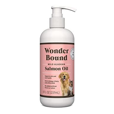 Amazon Brand - Wonder Bound Wild Alaskan Salmon Oil - Skin and Coat Support, Omega 3 Supplement for Dog and Cat , 8 fl oz