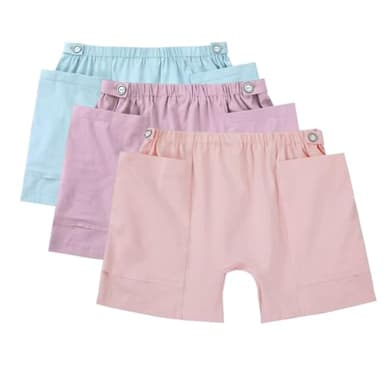 3 Pack Urine Bag Shorts for Women, Ostomy Drainage Bag Underwear, Incontinence Care Trousers, Catheter Bag Shorts, M