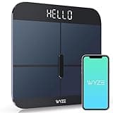 WYZE Smart Scale X for Body Weight, Digital Bathroom Scale for BMI, Body Fat, Water and Muscle, Heart Rate Monitor, Body Composition Analyzer for People, Baby, Pet, 400 lb, Black