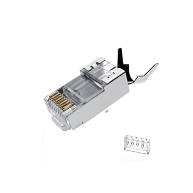 VIVOCH 50 Pcs Cat7 RJ45 Connectors, 2-Piece Metal Shielded RJ45 Ends FTP 8P8C Modular Network Plug Connector