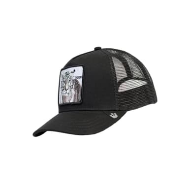 Goorin Bros. The Farm Unisex Original Adjustable Snapback Trucker Hat, Black (White Tiger), One Size