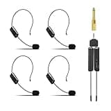 MICVISTA Wireless Microphone System for 4 People,2.4G Wireless Headset Mics and Handheld Mics 2 in 1,Ideal for Speakers,Voice Amplifier,PA System,Teacher,Tour Guides,Fitness Instructor