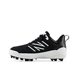New Balance Fresh Foam 3000 V7 Rubber Molded Baseball Shoe, Black/White, 5 US Unisex Big Kid