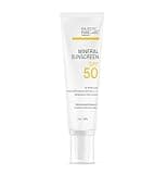 Majestic Pure Labs 100% Mineral Sunscreen with Zinc Oxide & Titanium Dioxide | Blends Seamlessly for Healthy Glow with Vitamin E & Niacinamide | UVA/UVB Protection & Zero White Cast with SPF 50 | 3 oz