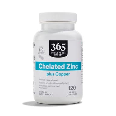 365 by Whole Foods Market, Chelated Zinc plus Copper, 120 Count
