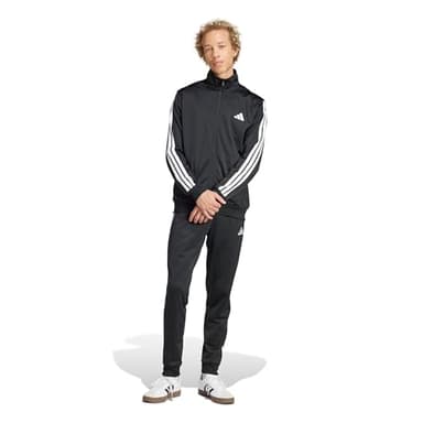 adidas Men's Basic 3-Stripes Tricot Track Suit, Black, Medium