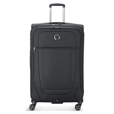 DELSEY PARIS Helium DLX Softside Expandable Luggage with Spinner Wheels, Black, Checked-Large 29 Inch