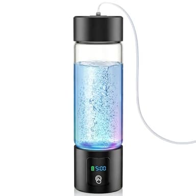 Hydrogen Water Bottle Generator with Display - 5-Min 3000PPB+ Nano Bubble H2 Infusion - pH7.8 Alkaline Water, 460ml Leak-Proof Design with Type-C Charging, Suitable for Fitness, Outdoor and Office Use
