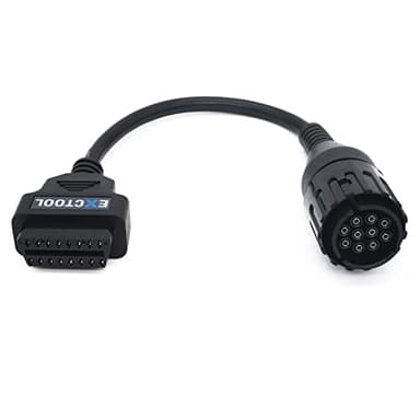 Exctool OBD2 Diagnostic Adapter Compatible with BMW Motorcycles Year 1996 to 2016 Round 10 Pin Connector to 16 Pin OBD II Female Cable 1 Feet