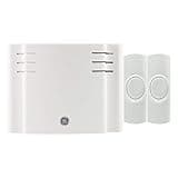 GE Wireless Doorbell Kit, 2 Push Buttons Door Bells for Homes, 8 Melodies Door Chime with 4 Volume Levels, Battery Doorbell Chime, Room Doorbell with 150 Ft Range, White, 19297