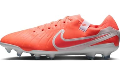 Nike Tiempo Legend 10 Pro Firm-Ground Low-Top Soccer Cleats (DV4333-800, Hot Lava/White) Size 10