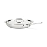 All-Clad D3 Stainless Steel Frying Pan with Lid, Tri-Ply Bonded, 12-Inch, Silver