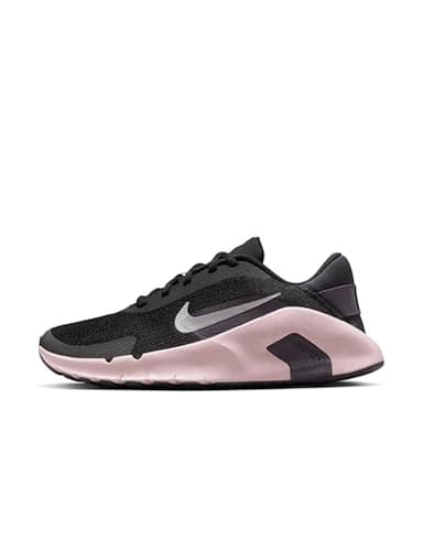 Nike Women's Flex Train Training/Workout Shoes, Black/Metallic Platinum-Silt Red-Cave Purple, 7