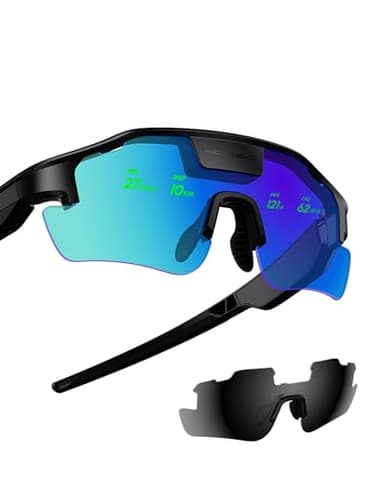cybersight HUD Display Sports Glasses, for Cycling and Hiking, Smart AI/AR Sports Sunglasses, Real-Time Display, Smart Navigation, Proactive AI Alerts, Monitor Heart Rate, Speed