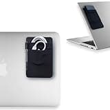 KIKYLAM 2-Pocket Hard Drive Holder for Laptop - Portable External Hard Drive Organizer with Reusable Adhesive for SSD SanDisk, T7, Wireless Mouse, USB Cables, and Earphones