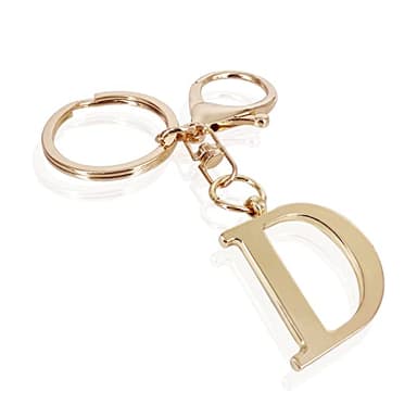 LAXPICOL Gold Keychain Letter D Keychains for Women Men Bag Charms Purse Charms For Handbags Metal Alphabet Initial Letter Key Ring Keychain