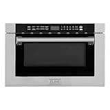 ZLINE 24" 1.2 cu. ft. Built-in Microwave Drawer with a Traditional Handle in Stainless Steel