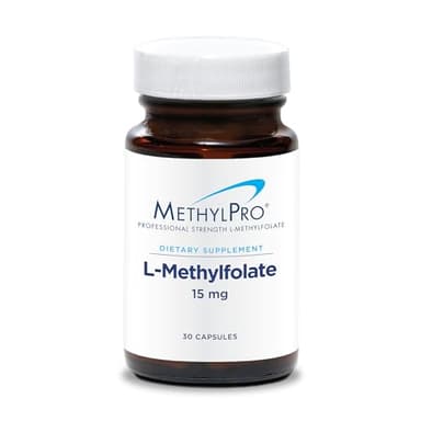 MethylPro L-Methylfolate 15 mg - Bioavailable Folate Supplement for Brain Health & Neurotransmitter Support - Vegetarian & Hypoallergenic - 30 Servings - 30 Count