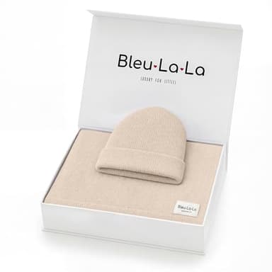 Bleu La La Baby Gift Set - Organic Cotton Newborn Blanket Essentials, Thoughtful Baby Shower & New Baby Gift for Boys & Girls (Luxe - Oatmeal)