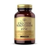 Solgar Calcium Magnesium Plus Zinc, 100 Tablets - Promotes Healthy Bones and Teeth - Supports Nerve & Muscle Function - Non GMO, Vegan, Gluten Free, Dairy Free, Kosher, Halal - 33 Servings