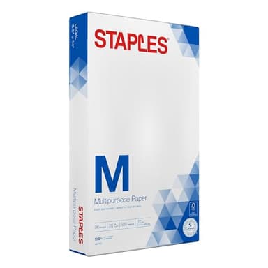 Staples Multipurpose Laser Inkjet Copy Paper, 8 1/2 Inch x 14 Legal Size, 20 lb., 96 Bright White, ColorLok, Ream