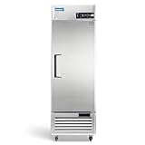ICECASA 27" W Commercial Refrigerator Reach-in 23 Cu.ft Single Solid Door Stainless Steel Commercial Refrigerator Fan Cooling for Restuarant, Bar, Shop, etc