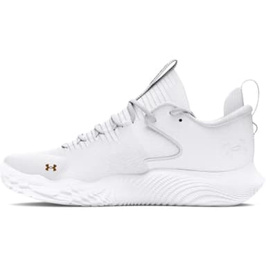 Under Armour Women's Flow Ace Low, (100) White/White/Metallic Gold, 8.5, US