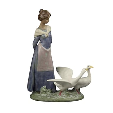 Lladro Retired 01012286 Barnyard Scene Gres Figurine