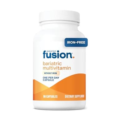 Bariatric Fusion Bariatric Multivitamin Without Iron | 1 Per Day | Post Surgery Patients | Iron Free Vitamin for Gastric Bypass and Sleeve Gastrectomy | Easy to Swallow Capsules | Three Month Supply